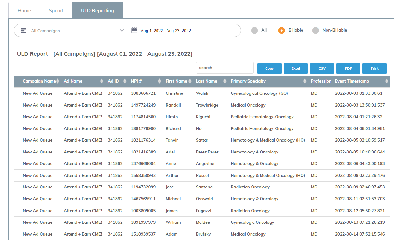 Tap Native Exportable Reports